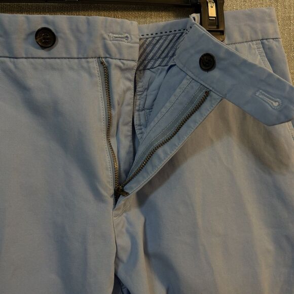 Brooks Brothers Milano Mens Chino Pants Straight Sky Blue Preppy 33x34 Pockets - Picture 2 of 11